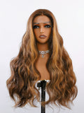 [Natalia] Ailsas's WIgs Long Body Wavy Wig Mixed Brown Middle Part Synthetic Wigs 78046