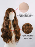 [Natalia] Ailsas's WIgs Long Body Wavy Wig Mixed Brown Middle Part Synthetic Wigs 78046