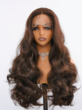 [Peyton] Ailsas's WIgs Synthetic Wavy Wigs 26 inch Long Wavy Black Wig Natural Color 78047