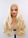 [Arya] Ailsas's WIgs Platinum Long Wavy T-Part Lace Front Synthetic Wig Natural Looking 78048