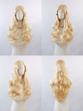 [Arya] Ailsas's WIgs Platinum Long Wavy T-Part Lace Front Synthetic Wig Natural Looking 78048