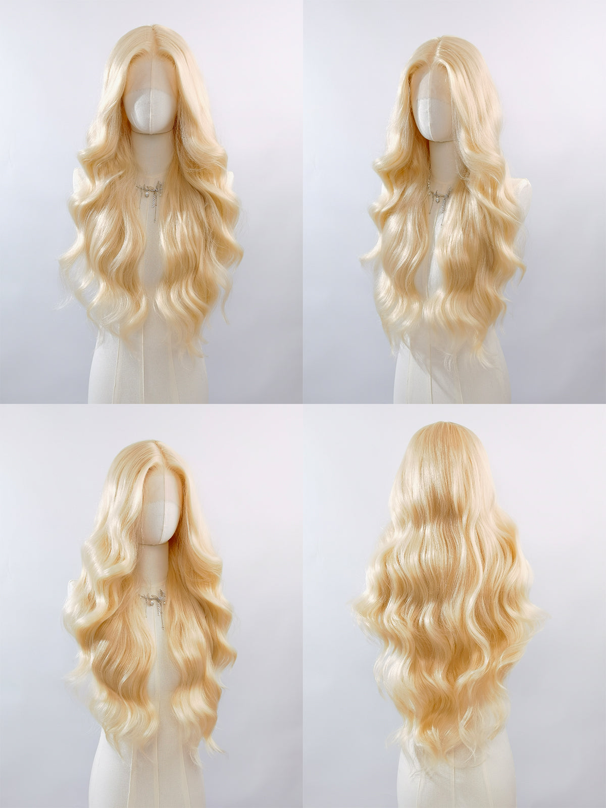 [Madeline] Ailsa's Wigs Platinum Body Wave Lace Front Synthetic Wigs 78049