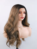 [Stella] Ailsa's Wigs L Part Mixed Brown Body Wave Lace Front Synthetic Wigs 78052