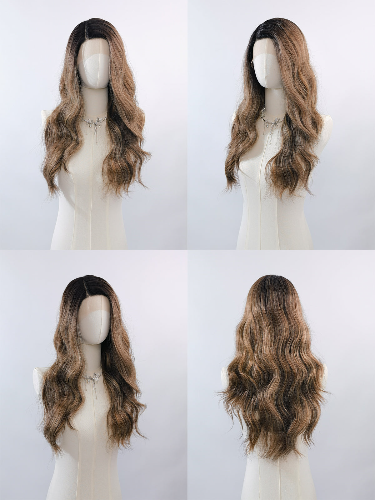 [Stella] Ailsa's Wigs L Part Mixed Brown Body Wave Lace Front Synthetic Wigs 78052