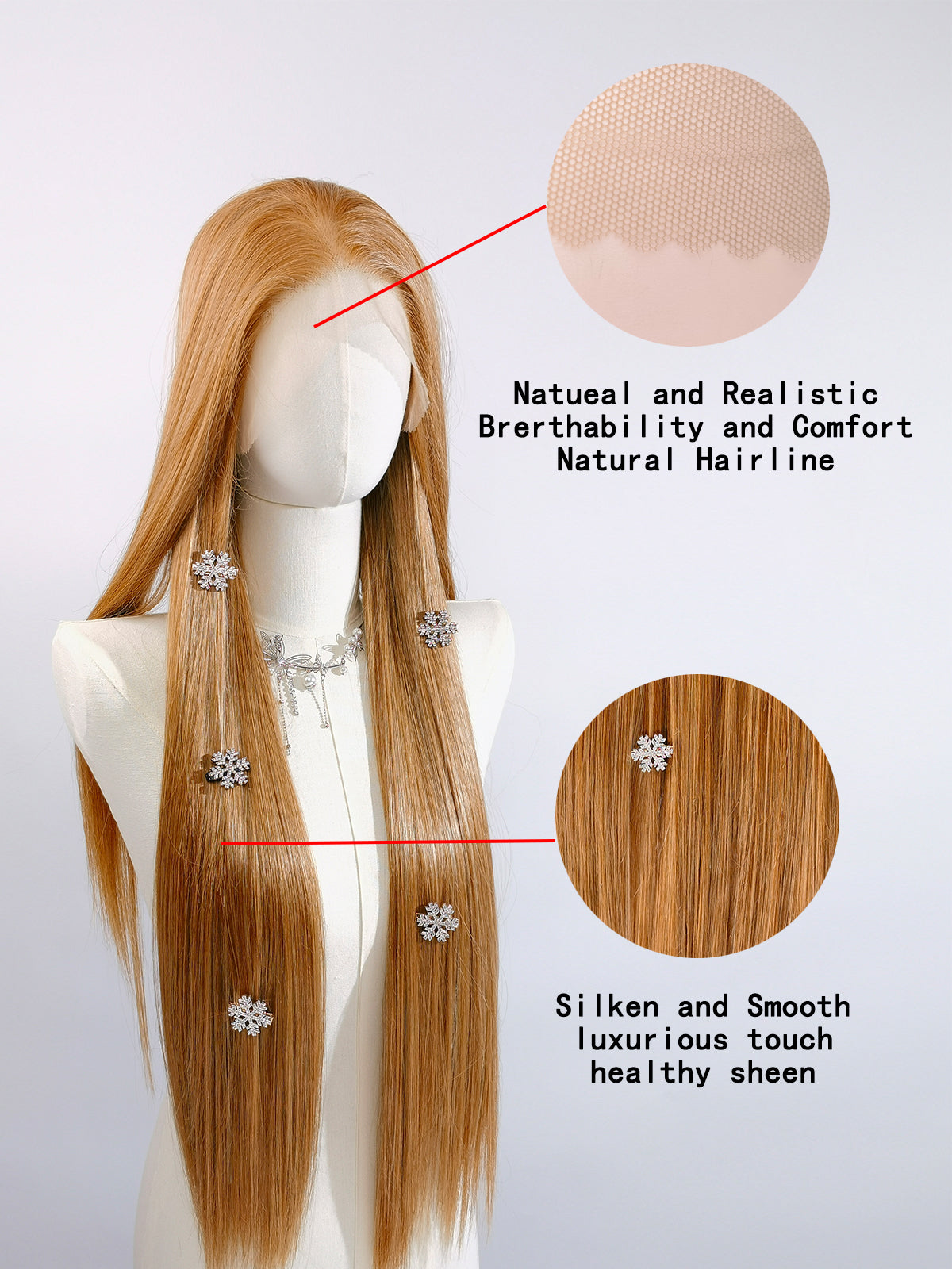 [Mia] Ailsa's Wigs 13X4 Lace Front Synthetic Wigs for Women Light Brown Wigs 81056