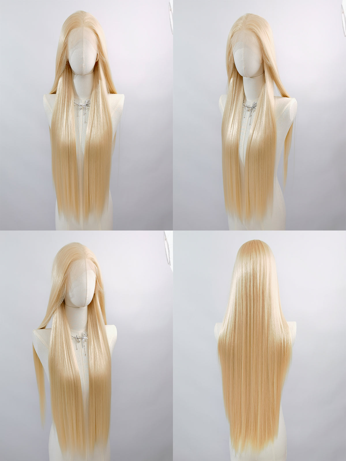 [Leah] Ailsa's Wigs Long Straight Lace Front Wigs 13x4 Blonde Synthetic Hair 81058