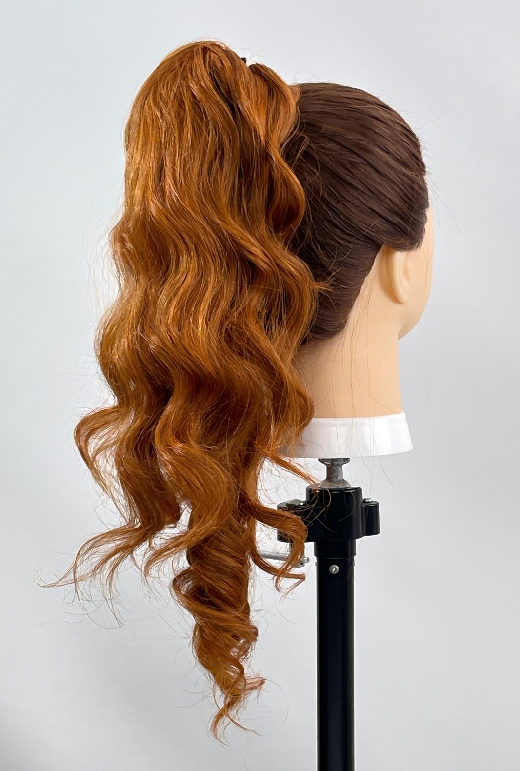 Hebbe | Black Ponytail Extension 26-Inch Long Wave Wig | Bendable Metal Wrap-Around - Ailsa's Wigs