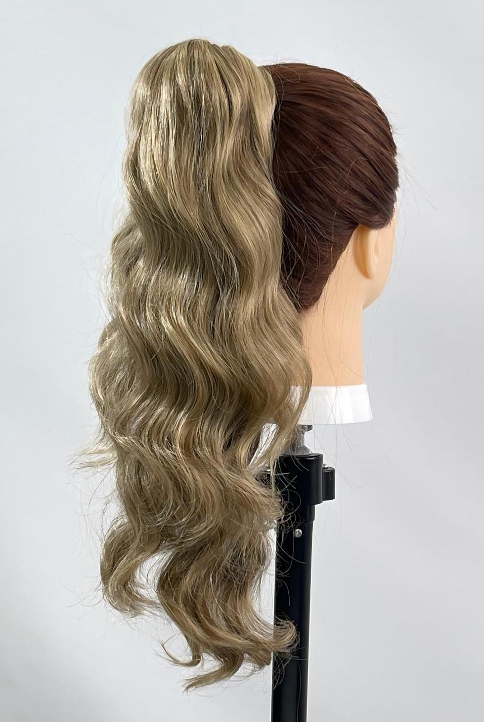 Carrie | Ash Blonde Ponytails Long Wavy Realistic Hair Wigs | Bendable Wrap-Around - Ailsa's Wigs