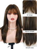 [Chestnut] Ailsas's Wigs Daily Hairstyle Wigs Dark Brown Synthetic Heat Resistant Wigs 68007