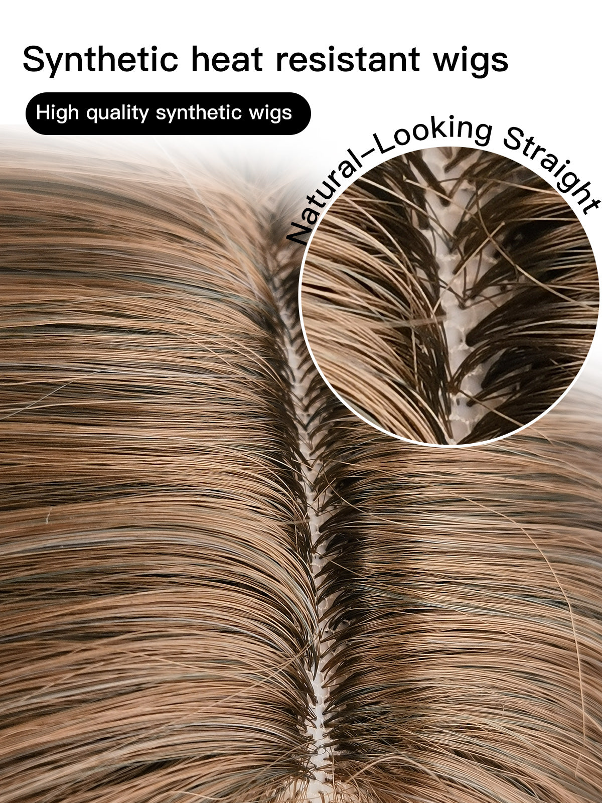 [Chestnut] Ailsas's Wigs Daily Hairstyle Wigs Dark Brown Synthetic Heat Resistant Wigs 68007