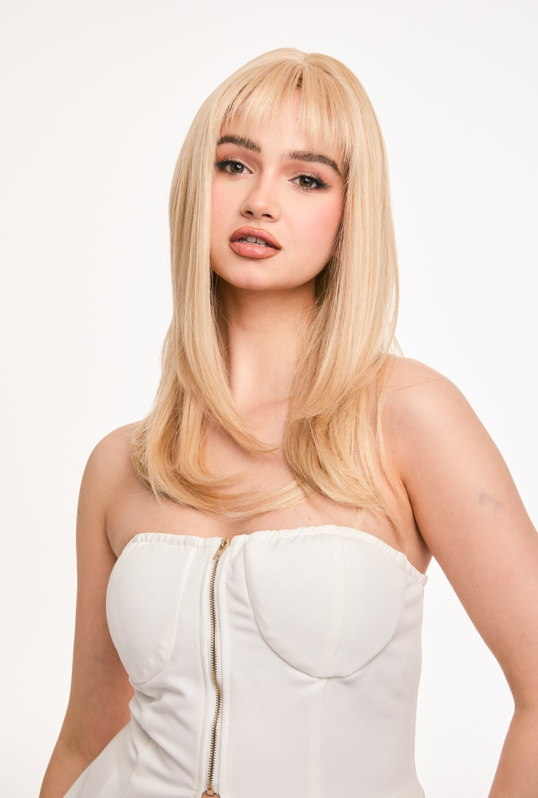 Eilis | Blonde Synthetic Wig with Layered Style & Airy Bangs - Ailsa's Wigs