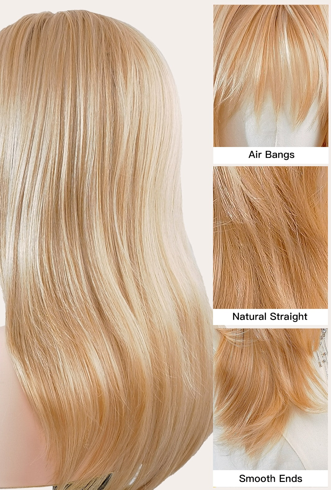 Eilis | Blonde Synthetic Wig with Layered Style & Airy Bangs - Ailsa's Wigs