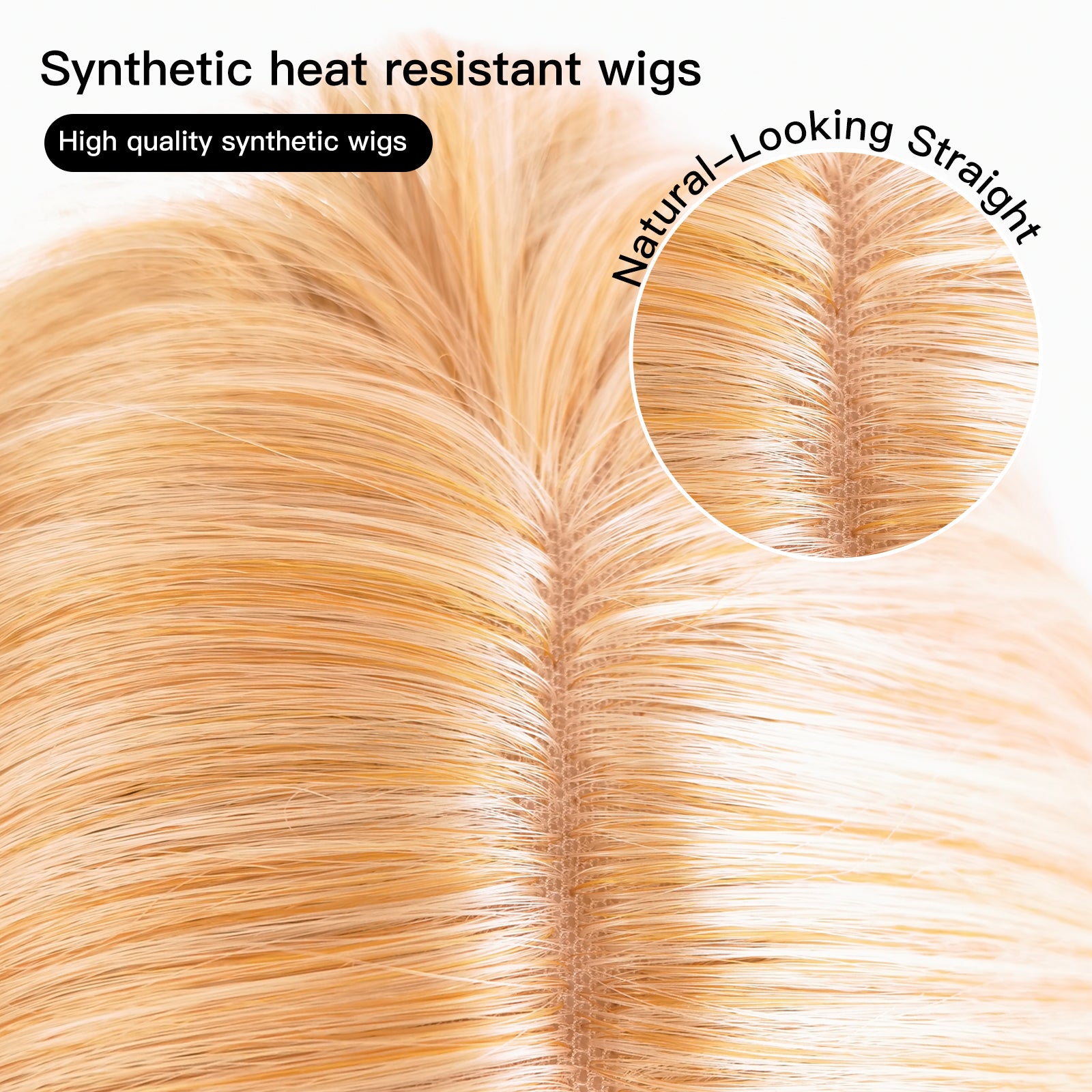 Vivienne | Long Blonde Premium Synthetic Wig with Bangs | Elegant & Bright Blonde Look - Ailsa's Wigs