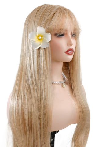 Vivienne | Long Blonde Premium Synthetic Wig with Bangs | Elegant & Bright Blonde Look - Ailsa's Wigs