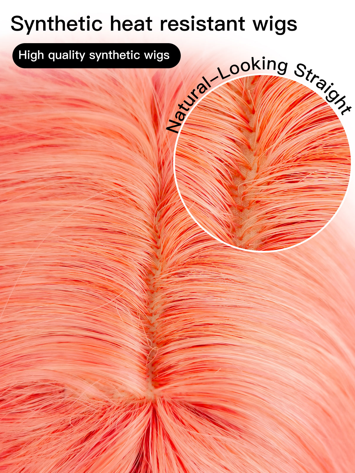 [Coral] Ailsas's Wigs Pink Wigs for Women Synthetic Wavy Bob Wigs 68002