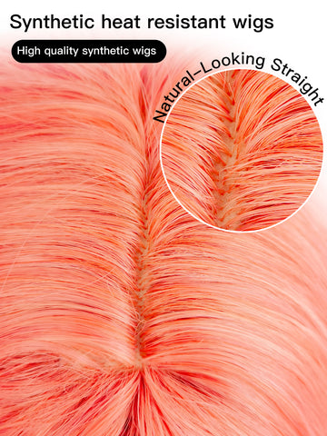 Coral | Playful Peach Curly Bob Synthetic Wig - Ailsa's Wigs