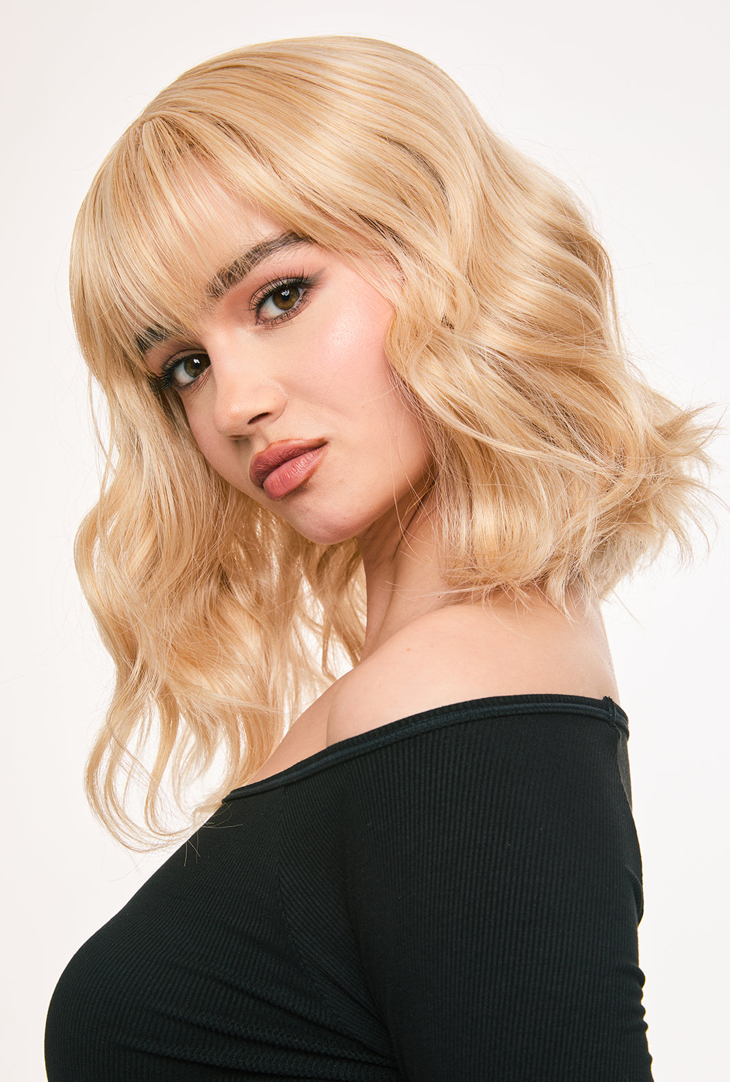 Gleam | Stylish Blonde Bob Synthetic Wig with Bangs - Ailsa's Wigs