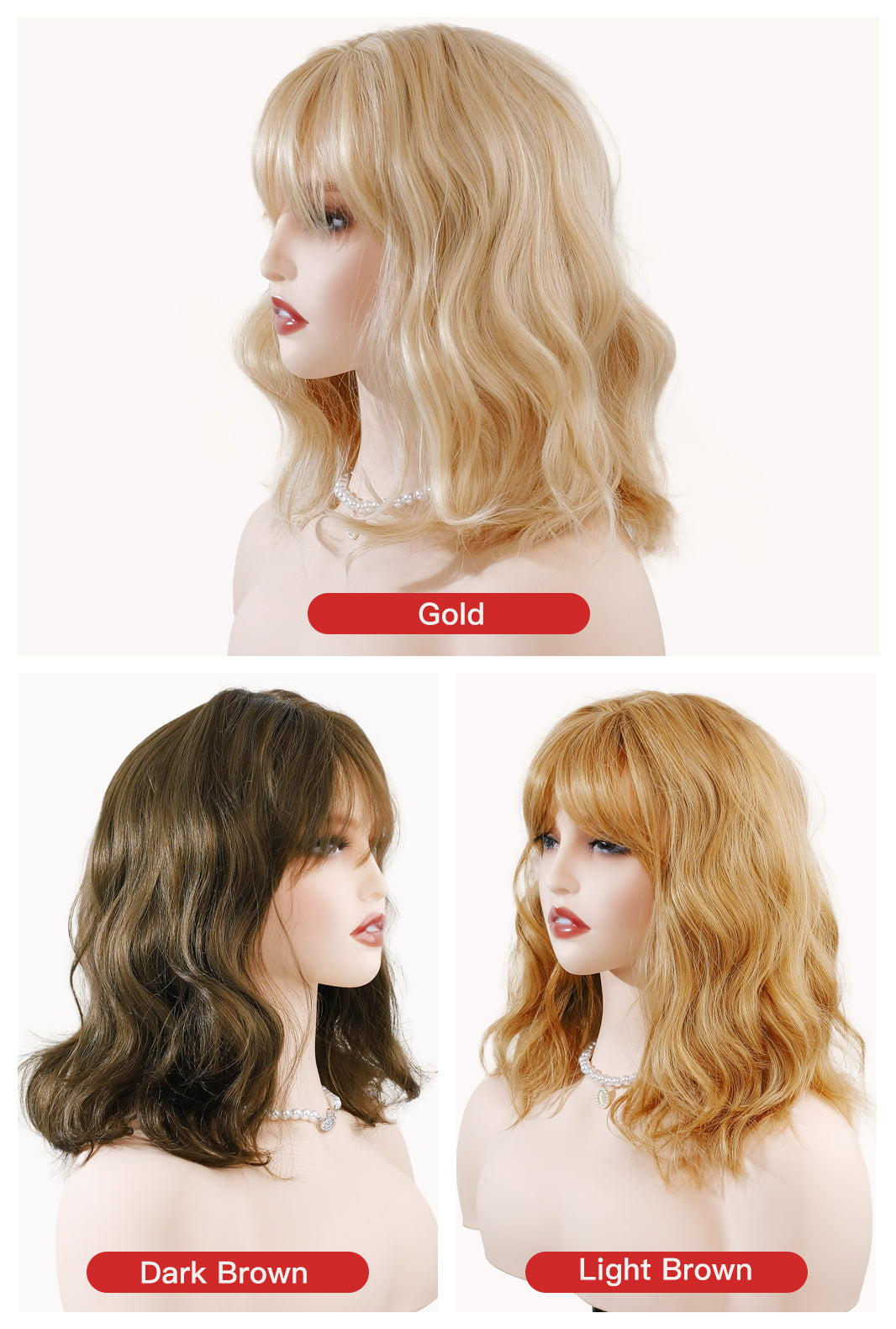 Gleam | Stylish Blonde Bob Synthetic Wig with Bangs - Ailsa's Wigs