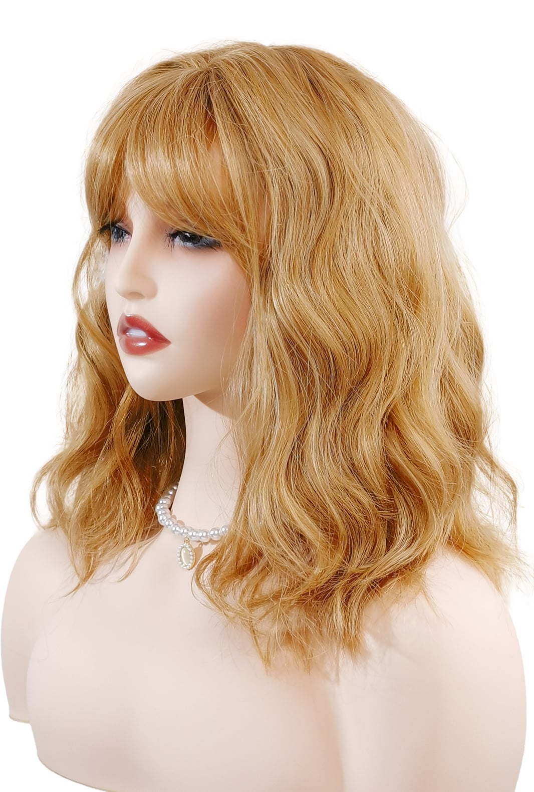 Gleam | Stylish Blonde Bob Synthetic Wig with Bangs - Ailsa's Wigs