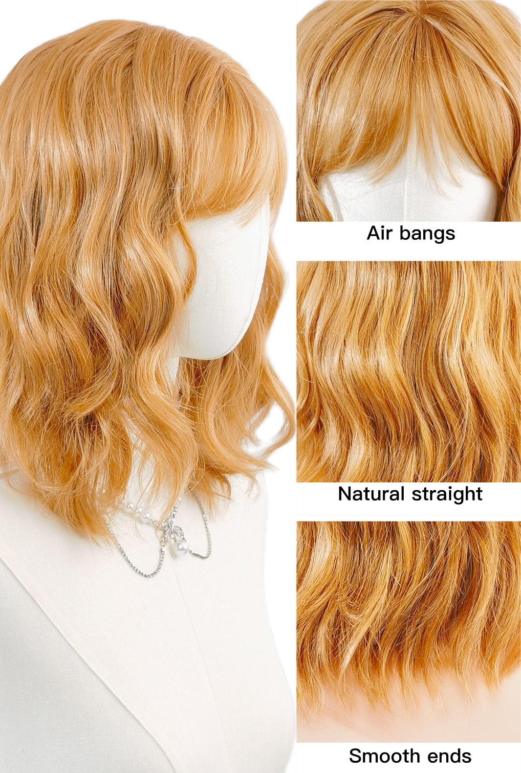 Sandy | Natural Light Brown Curly Synthetic Wig - Ailsa's Wigs