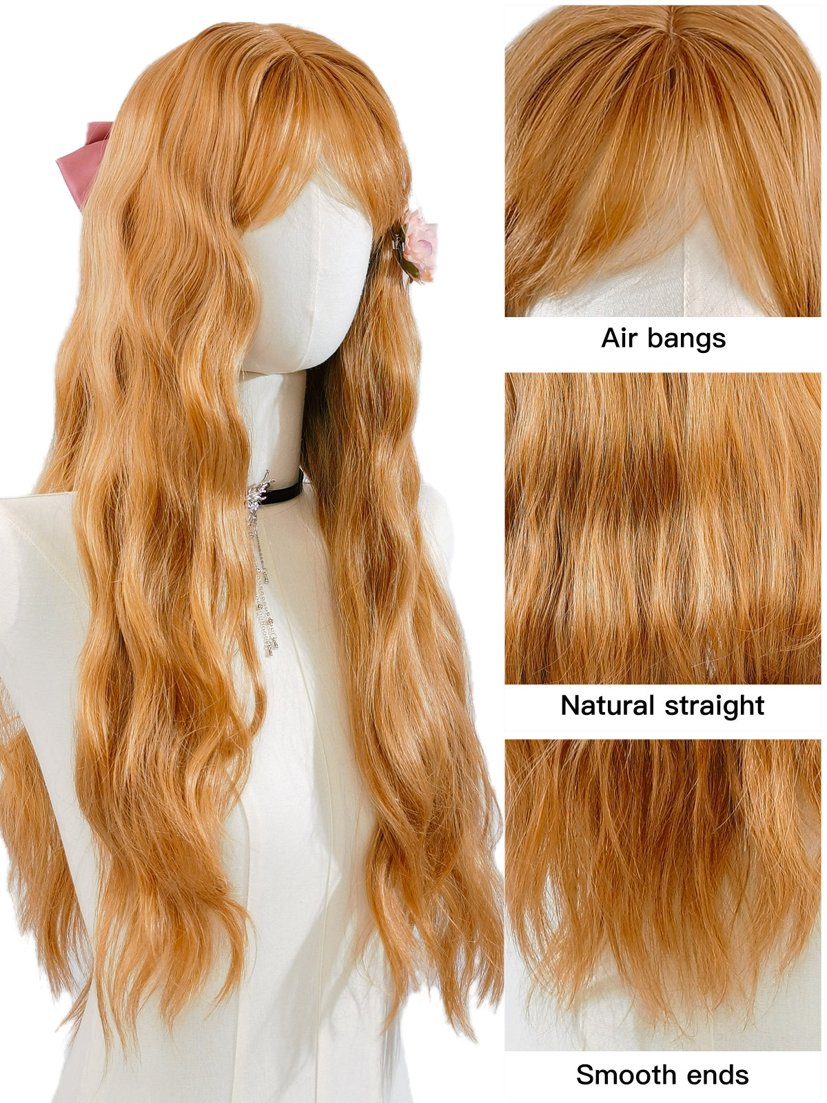 [lilith] Ailsas's Wigs Curly Long Stythetic Light Brown Wigs Daily Hairstyle Wigs 68011