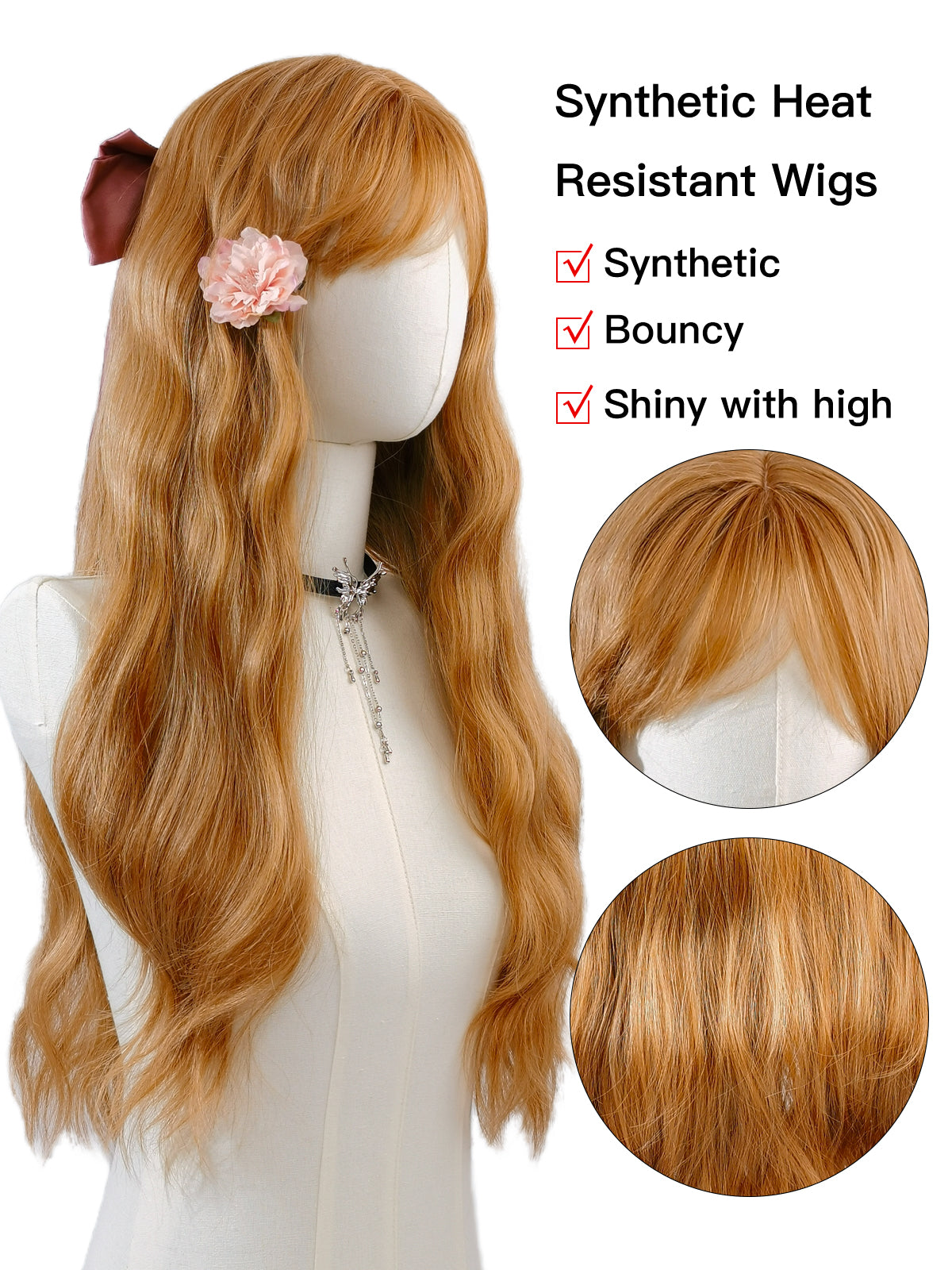 [lilith] Ailsas's Wigs Curly Long Stythetic Light Brown Wigs Daily Hairstyle Wigs 68011