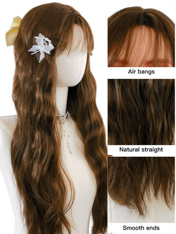 Mary | Dark Brown Synthetic Wig with Natural Waves | Elegant Style with Bangs - Ailsa's Wigs