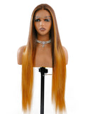 [Hannah]Ailsas's Wigs Long Straight Ombre Golden Brown Synthetic Wigs 71039