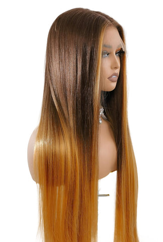 Lucy | Highlighted Honey Blonde Wig | 32-Inch Straight - Ailsa's Wigs