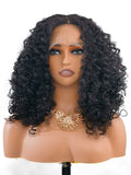 [zoey] Ailsas's Wigs Afro Curly Wig Black Synthetic Fiber Middle Part Wigs 78030