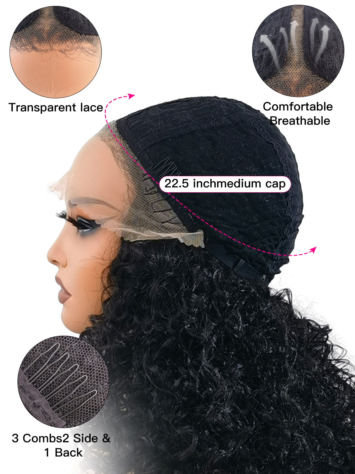 [zoey] Ailsas's Wigs Afro Curly Wig Black Synthetic Fiber Middle Part Wigs 78030