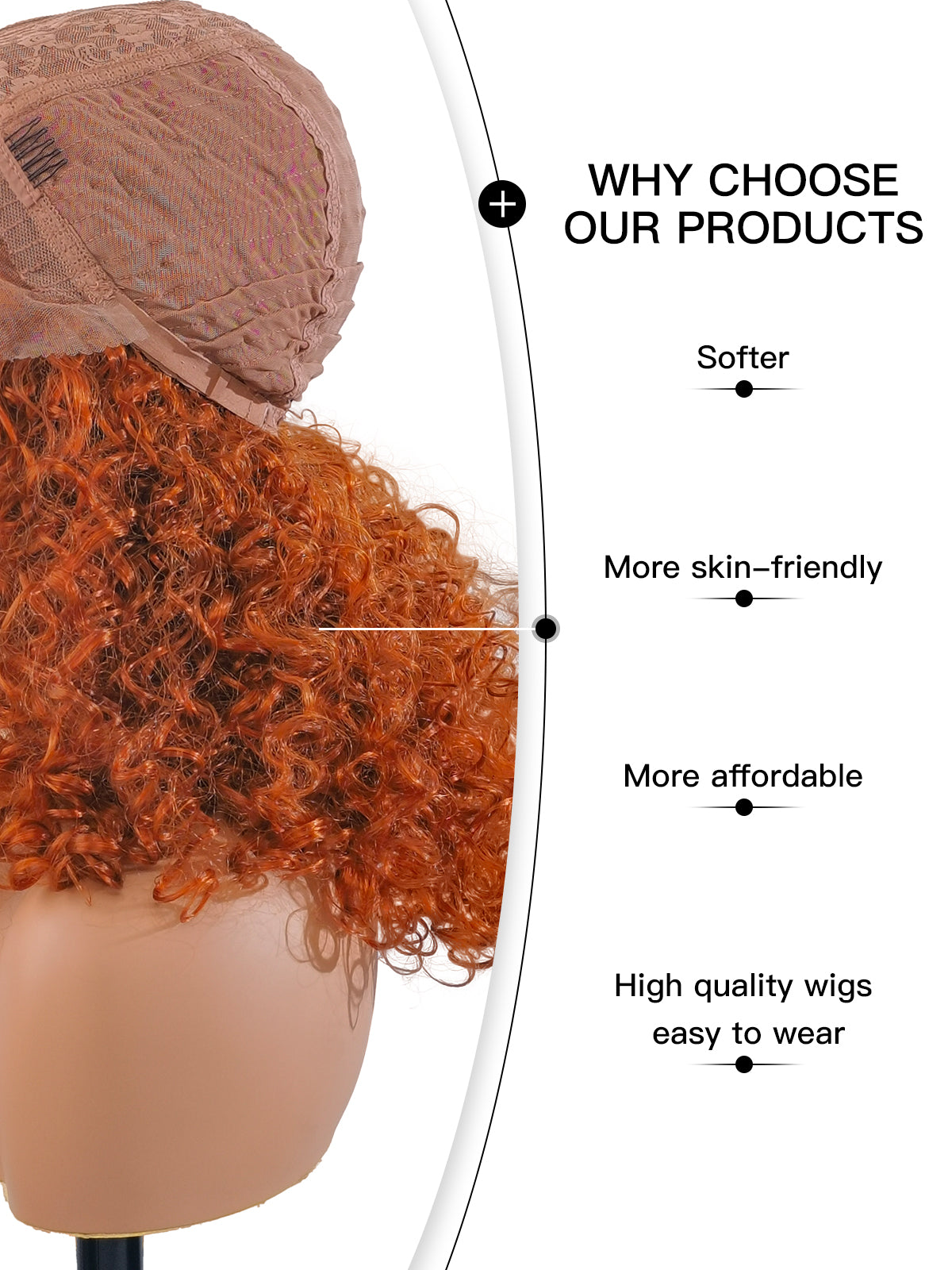 Joanna | Stylish Ginger Afro Wig | T Part Lace Front - Ailsa's Wigs