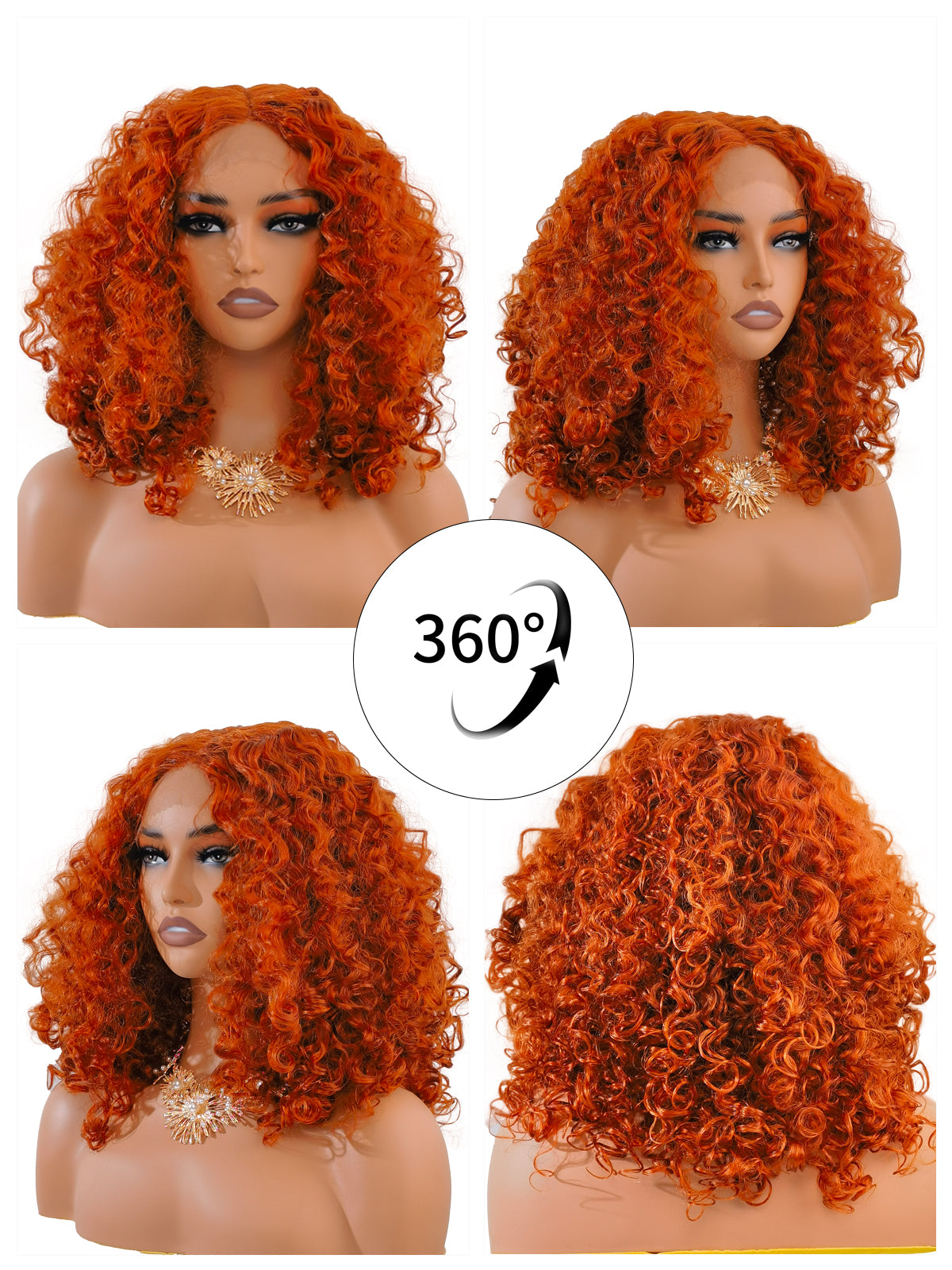 Joanna | Stylish Ginger Afro Wig | T Part Lace Front - Ailsa's Wigs