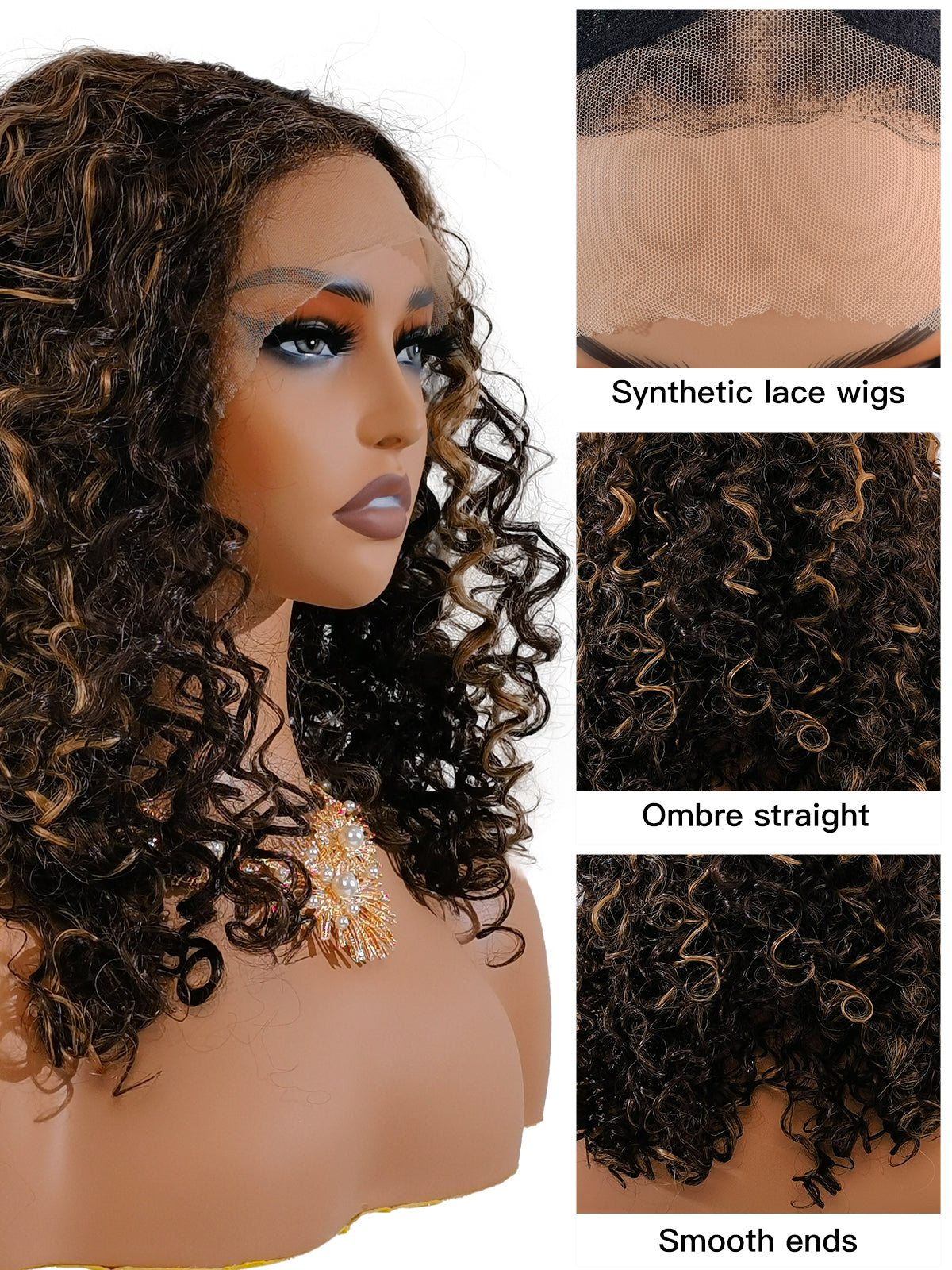 Jessica | Highlighted Afro Wig TT4/27 |  T Part Lace Front - Ailsa's Wigs