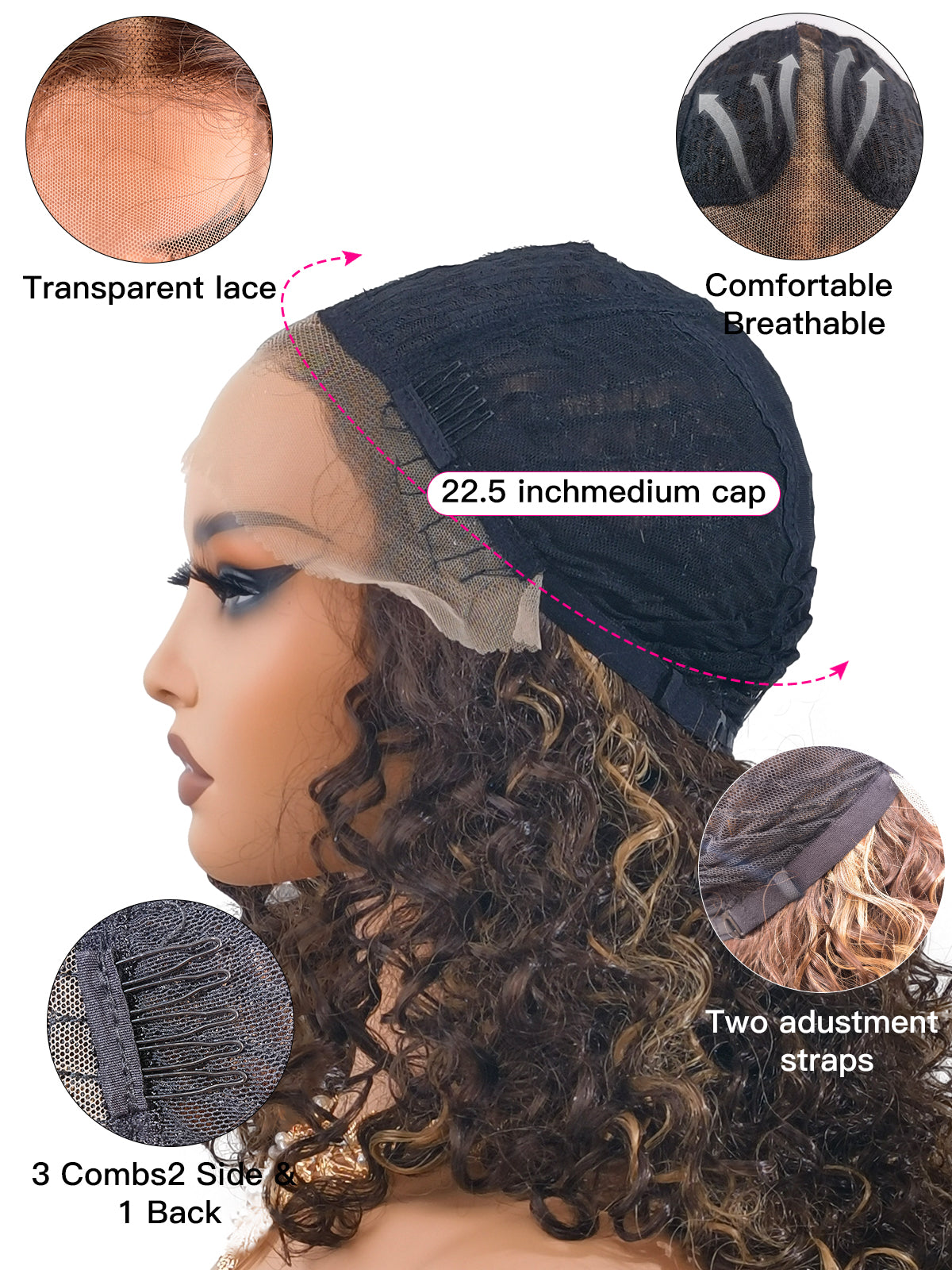 Jessica | Highlighted Afro Wig TT4/27 |  T Part Lace Front - Ailsa's Wigs