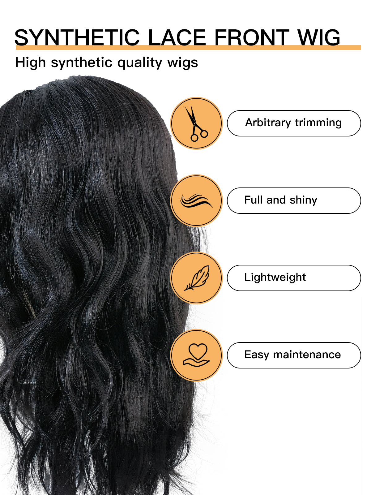 [Maya] Ailsas's Wigs T Part Lace Front Wigs Body Wave Snythetic Wig with Baby Hair 780034