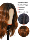 [Harper] Ailsas's Wigs Ombre 1B/24 T Part Lace Front Wigs for Women Synthetic Wigs 780035