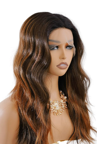 Maya | Natural Black Curly Wig | Realistic Hair Lace Front Wig - Ailsa's Wigs