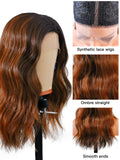 [Grace] Ailsas's Wigs Highlight Lace Front Wigs Brown Synthetic Wigs Natural Look 78036