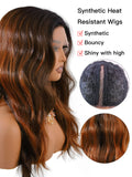 [Grace] Ailsas's Wigs Highlight Lace Front Wigs Brown Synthetic Wigs Natural Look 78036