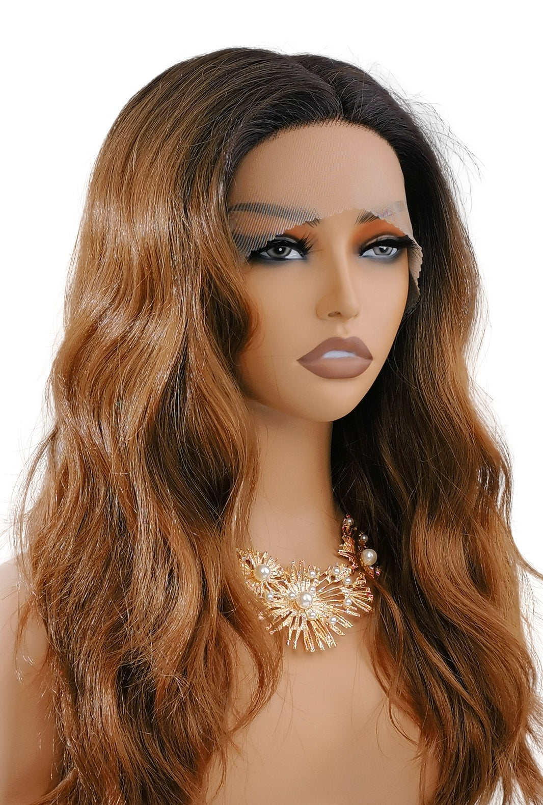 Grace | Balayage Black to Brown Curly Wig | Realistic T Part Lace Front - Ailsa's Wigs