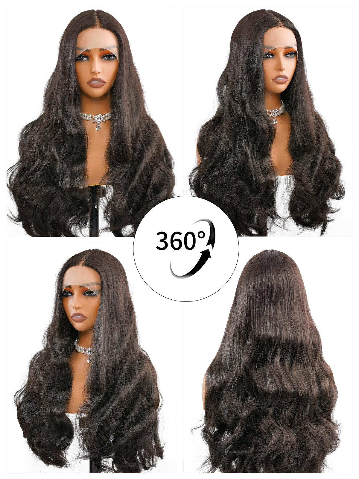 [Riley] Ailsas's Wigs T Part Body Wave Synthetic Black Wigs 78043