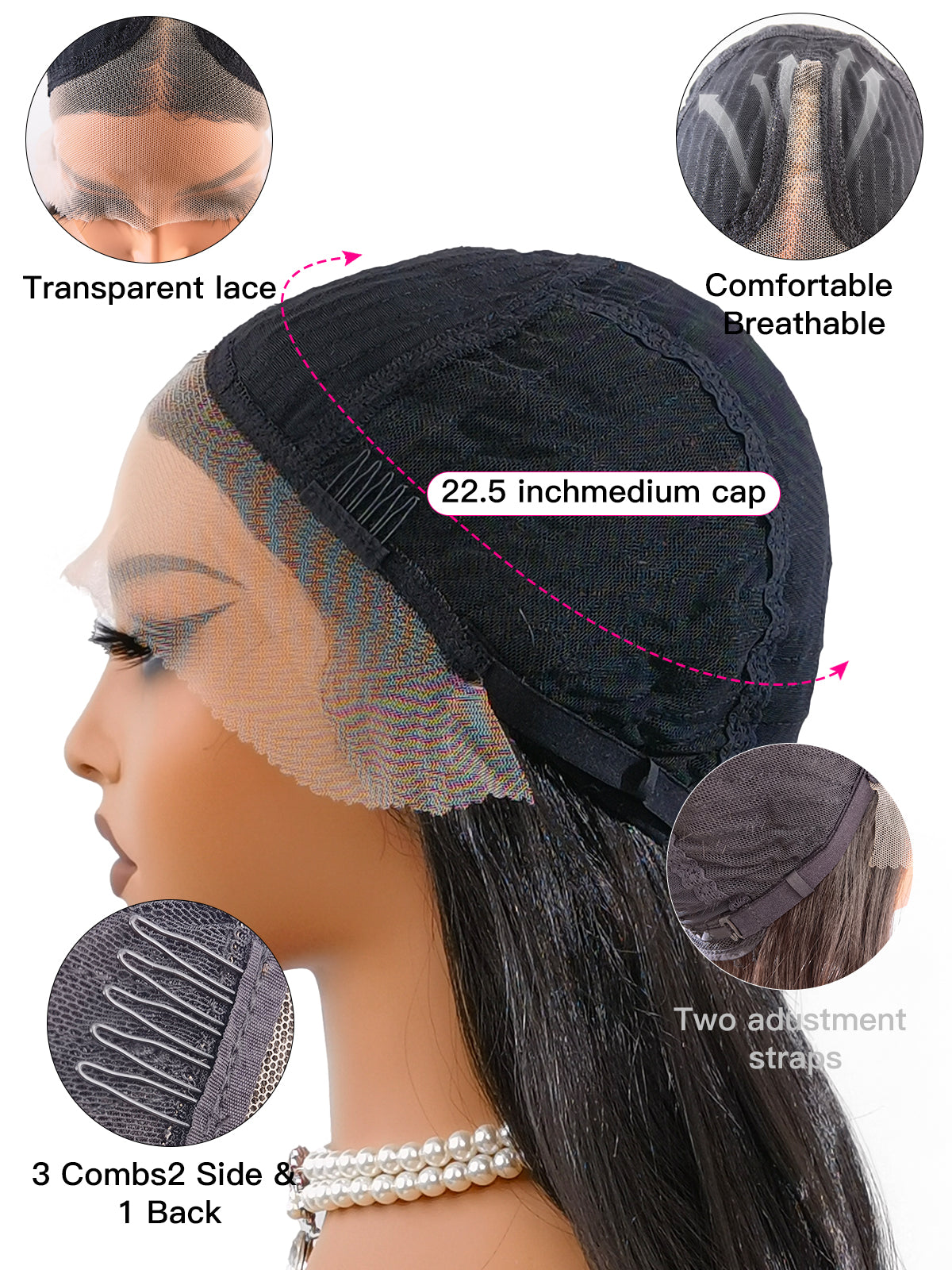 [Riley] Ailsas's Wigs T Part Body Wave Synthetic Black Wigs 78043