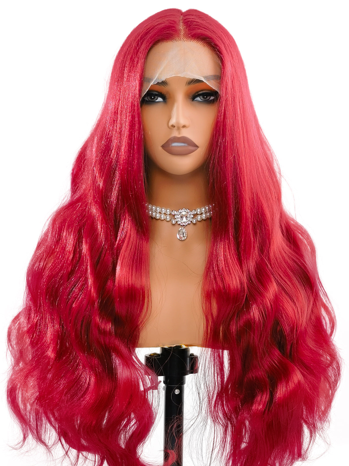 [Scarlett] Red Body Wave Lace Front Wig Synthetic Wig