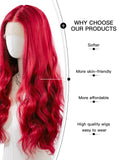 [Scarlett] Red Body Wave Lace Front Wig Synthetic Wig