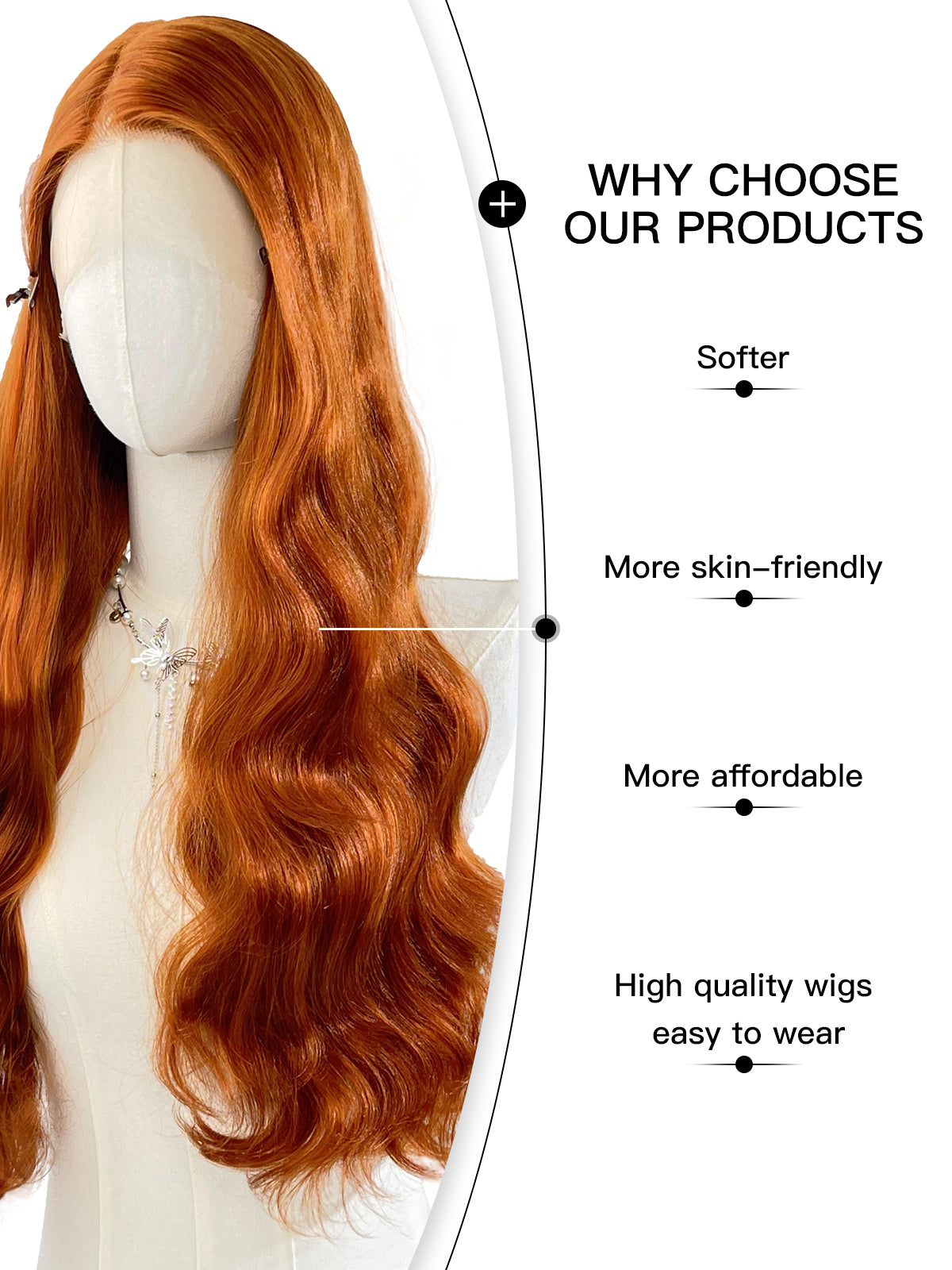 [Isla] Ailsa's Wigs Ginger Body Wave Wig T Part Lace Synthetic Wigs 78045