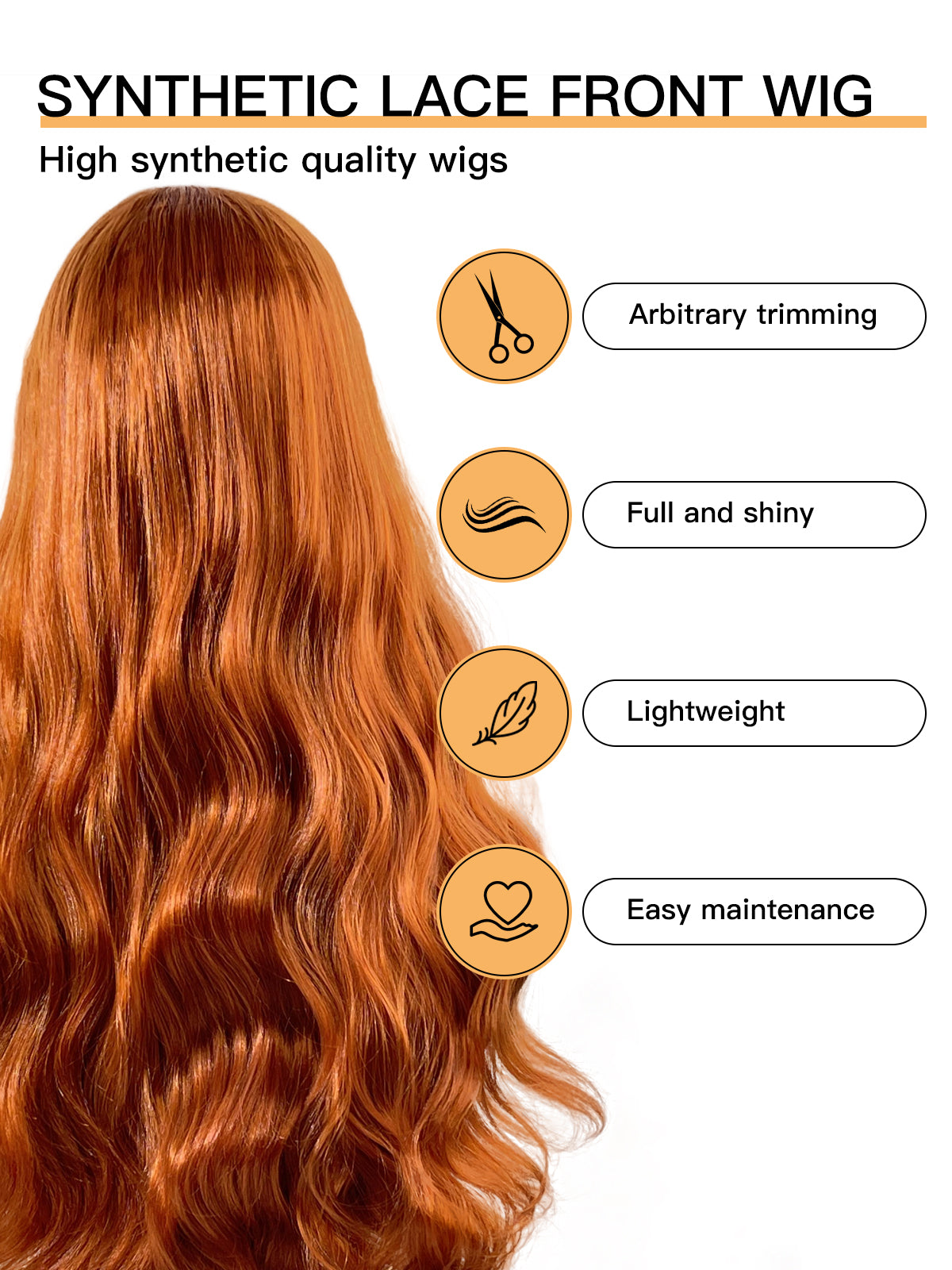 [Isla] Ailsa's Wigs Ginger Body Wave Wig T Part Lace Synthetic Wigs 78045