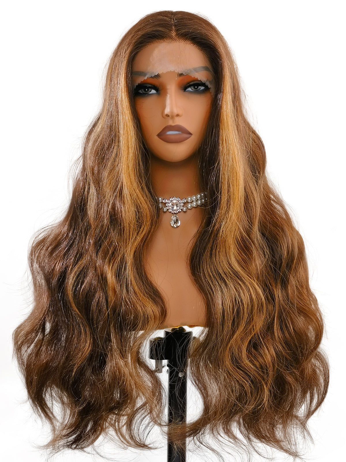 Natalia | Highlighted Brown #HM4/27 Wig | 26-Inch Long Hair - Ailsa's Wigs