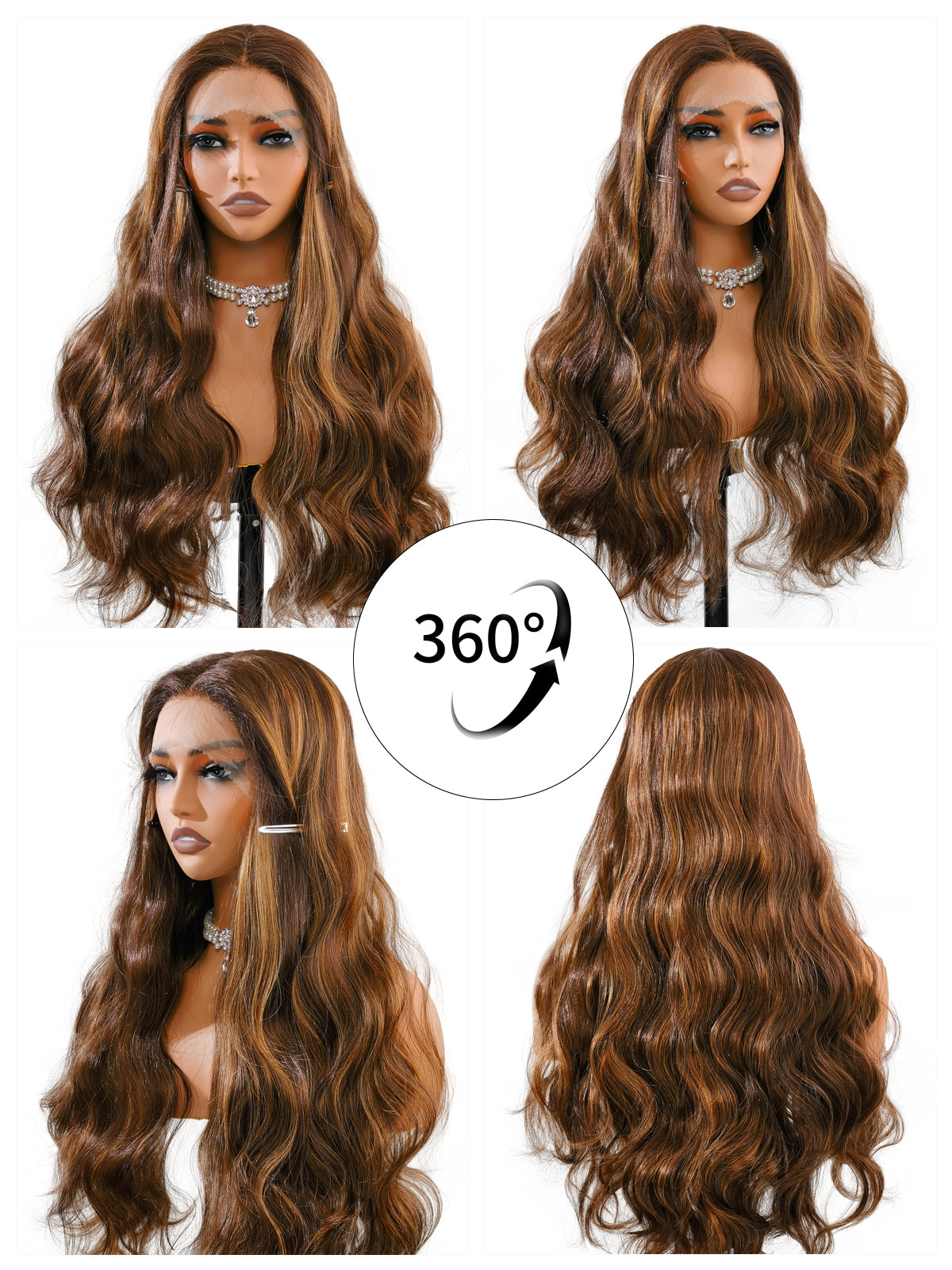 Natalia | Highlighted Brown #HM4/27 Wig | 26-Inch Long Hair - Ailsa's Wigs