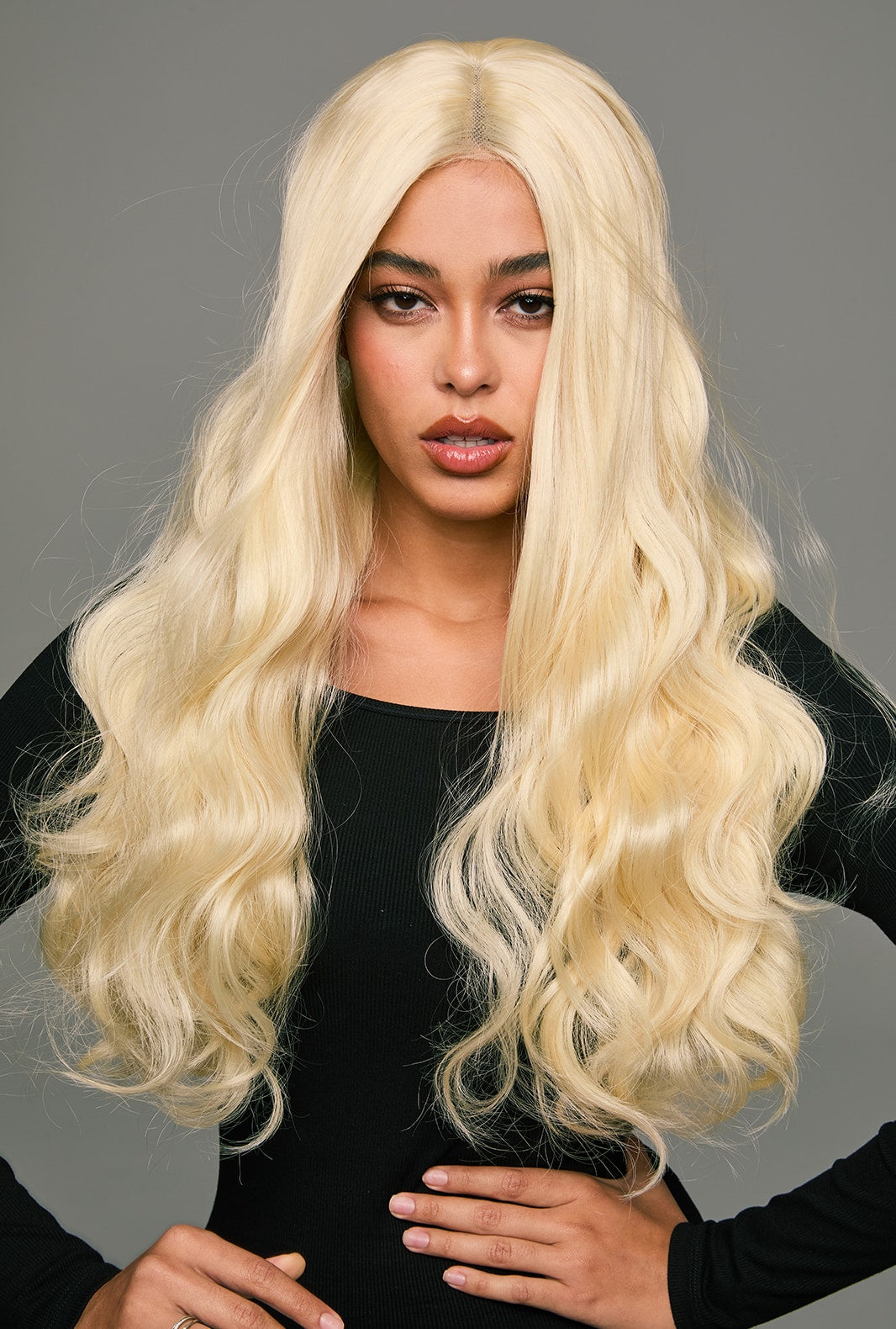 Arya | Platinum Blonde Body Wave Wig | Premium Synthetic Wig - Ailsa's Wigs